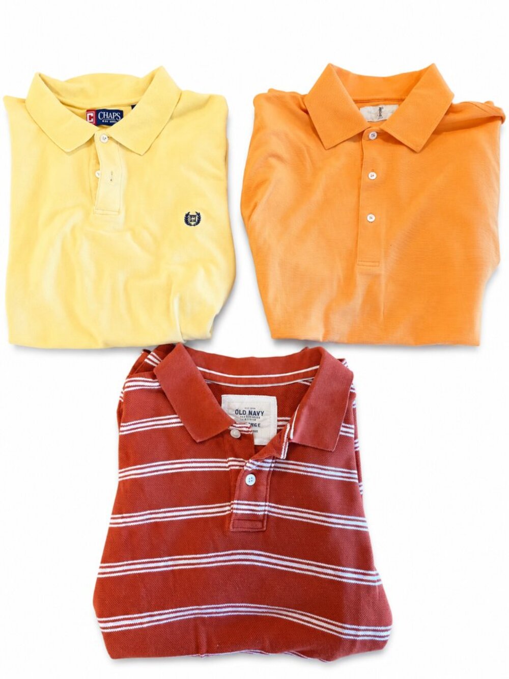 Lot of 3 Men's Golf Polo Shirts Chaps Old Navy Harry Vardon Size L & XXL